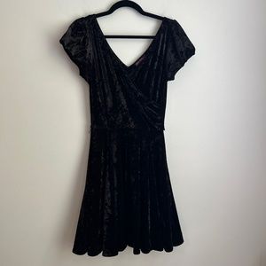 Vintage Betsey Johnson Collection Crushed Velvet Dress, Black, M